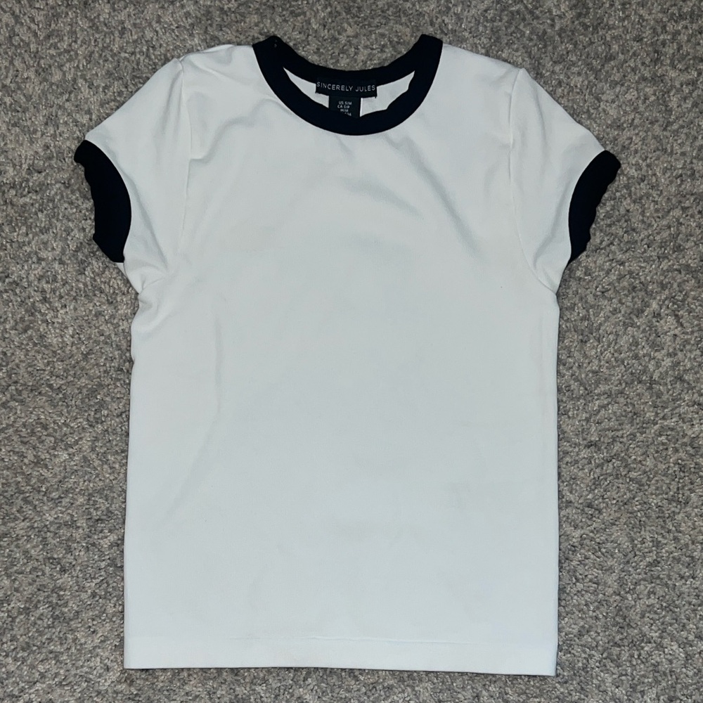 Sincerely Jules Monochrome Short Sleeve Tee Size Small